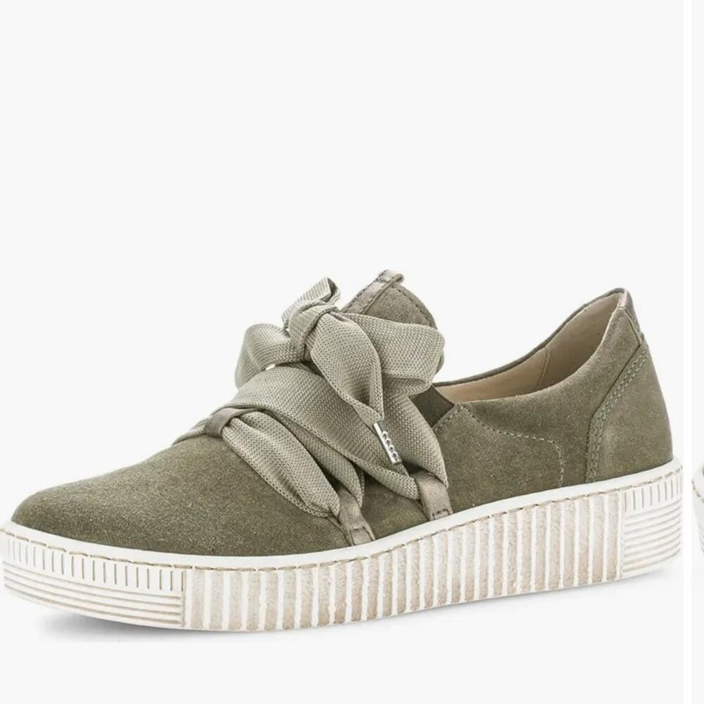 Gabor 33.333 Salvia Green Suede Slip On Comfort Sneakers size 5